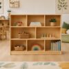 GUIDEWILL Montessori 8-Cubby Storage Shelf, Wooden Open Organizer Cabinet for Kids, Books, Toys & Learning Materials, Preschool Classroom Daycare Furniture