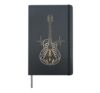 Guitar Skeleton Heartbeat Strings Guitarist Lover Gift Hardcover Journal, Black