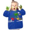 GuoChe Waterproof Kids Art Smock Toddlers Painting Apron with 2 pockets for Age 4-6 Kids Art Smock Toddlers Painting Apron Long