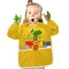 GuoChe Waterproof Kids Art Smock Toddlers Painting Apron with 2 pockets for Age 2-4 Kids Art Smock Toddlers Painting Apron Long