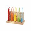 Guohetuk Arithmetic Abacus Math Calculation Rack Wooden Counting Frame Double-Sided Printed Board Multi-Row Value Teaching Aid Smooth Finish Construction Suitable for Child Development