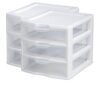 GUTGNK 2 Pack 3-Drawer Countertop Organizer, Clear Transparent Plastic Storage Unit, Dustproof Desktop Storage Solution for Desk, Countertop, Shelf and Indoor Office Organization