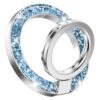 GVIEWIN Bundle - Compatible with iPhone 15 Floral Case (Hibiscus) + Magnetic Phone Ring Holder (Glitter/Blue)