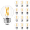 GvvooHome G16.5 Edison LED Globe Bulbs Dimmable, E26 Medium Base, 4W 40W Equivalent, Round Light Bulbs, 2700K Warm White, CRI90+, 400LM for Ceiling Fans, Chandeliers, Vanity & Pendant Lights, 12 Pack