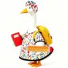 GXBKY Back to School Porch Goose Outfits Fits 23 inch Cement/Plastic Statue with Funny Hat, School Bag, Pencil, and Notebook for Classroom Outdoor Garden Yard Patio Decor
