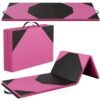 Gymnastics Mat 4'x10'x2" Thick Tumbling Mat with Carrying Handles Floding Interlocking Gym Mat for Gymnastics, Wrestling, MMA, Stretching, Core Workouts