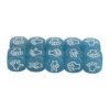 GYZOUKA 10pcs Glow in the Dark Finger Guessing Dice Set Rock Scissors Paper Dice with Luminous 6 Sided Drawing for Board Games Math Game (Blue)