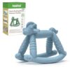 haakaa Rosie Rocking Horse Silicone Teether, Baby Teether Toys with Multiple Textured Surfaces for Gum Massage, Easy to Grip and Chew - Sky Blue