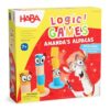 HABA Amanda's Alpacas Stacking Puzzle Game: 60 Logic Challenges and Brain Teaser Puzzles for Kids Ages 5+, Smart Games to Develop Fine Motor Skills & Problem Solving