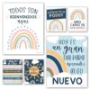 Hadley Designs 6 Spanish Classroom Decorations – Spanish Posters for Classroom, High School Decorations, Motivational Wall Art for Teachers and Students - Boho Motivational Decor