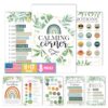 Hadley Designs 8 Calming Corner Posters for Classroom Must Haves -Calm Down Corner Supplies with Emotions Chart,School Counselor Mental Health Poster, Feelings Chart For Kids, Greenery Classroom Decor