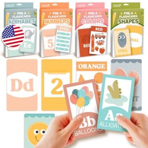 Hadley Designs Alphabet Flash Cards for Toddlers 1-3 - Preschool Learning Activities, Number Color Shapes & ABC Flash Cards for Toddlers 1-3, Daycare Essentials, Homeschool Supplies, Kids Easter Gifts