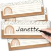Hadley Designs Desk Name Tags for Classroom - 25 Student Desk Name Plates for Classroom Decor, 9x3 Boho Nametags Cubby Labels Teacher Supplies, 1st 2nd 3rd Grade Kindergarten Preschool Must Haves