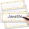 Hadley Designs Desk Name Tags for Classroom - 25 Student Desk Name Plates for Classroom Decor, 9x3 Pastel Nametags Cubby Labels Teacher Supplies, 1st 2nd 3rd Grade Kindergarten Preschool Must Haves