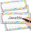Hadley Designs Desk Name Tags for Classroom - 25 Student Desk Name Plates for Classroom Decor, 9x3 Pastel Nametags Cubby Labels Teacher Supplies, 1st 2nd 3rd Grade Kindergarten Preschool Must Haves