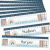 Hadley Designs Desk Name Tags for Classroom –25 Student Name Tags for Desks, 13x3 Name Plates for Classroom Decor, Teacher Supplies, Boho Nametags, 1st-3rd Grade Kindergarten Preschool Must Haves