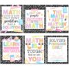 Hadley Designs Math Motivational Posters - 6 Math Posters for Middle School, Elementary School & High School Classroom Must Haves, Teacher Supply for Bulletin Board Set and Composition Classroom Decor