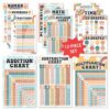 Hadley Designs Math Posters for Elementary School – Multiplication Chart Poster, Place Value Chart for Classroom Wall, Retro Math Classroom Decor