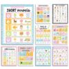 Hadley Designs Phonics Posters for Classroom Must Haves - 9 Sound Wall for Kindergarten & Elementary Teacher Supplies, Syllable, Vowels, Digraphs & Blends Bulletin Board Set, Chalkboard Classrom Decor