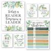 Hadley Designs Reading Posters for Classroom Elementary and Library Decor - 6 Reading Corner Decor for Classroom Decorations, Reading Strategies Library Posters, Greenery Bulletin Board Decorations