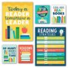 Hadley Designs Reading Posters for Classroom Elementary and Library Decor - 6 Reading Corner Decor for Classroom Decorations, Reading Strategies Library Posters, Colorful Bulletin Board Decorations
