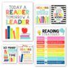 Hadley Designs Reading Posters for Classroom Elementary and Library Decor - 6 Reading Corner Decor for Classroom Decorations, Reading Strategies Library Posters, Rainbow Bulletin Board Decorations