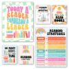 Hadley Designs Reading Posters for Classroom Elementary and Library Decor - 6 Reading Corner Decor for Classroom Decorations, Reading Strategies Library Posters, Retro Bulletin Board Decorations