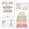 Hadley Designs Reading Posters for Classroom Elementary and Library Decor - 6 Reading Corner Decor for Classroom Decorations, Reading Strategies Library Posters, Boho Bulletin Board Decorations