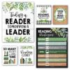 Hadley Designs Reading Posters for Classroom Elementary and Library Decor - 6 Reading Corner Decor for Classroom Decorations, Reading Strategies Library Posters, Farmhouse Bulletin Board Decorations