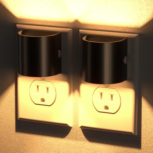 HAFONITE Night Lights Plug into Wall, Dimmable LED Night Light, Soft Warm White Glow with Dusk to Dawn Sensor. Ideal Night Lights Plug into Wall for Bathroom, Hallway, Bedroom and Stairs, 2 Pack