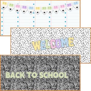 Hahafelt 3 Pack 47 x 108 Inch Fabric Bulletin Board Roll Waterproof Non Woven Classroom Background Decoration Resistant Bulletin Board for Back to School Wall Decor DIY Craft (Mixed)