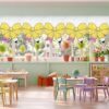 Hahafelt 6 Pcs Classroom Curtains Pencil Bow Classroom Decor Back to School Bow Curtains for Kindergarten Daycare Primary Bedroom Playroom Window Cover Decor 24 x 28 Inch