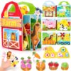 hahaland Busy Book for Toddlers 1-3 - Farm Animals Busy Board 1 Year Old