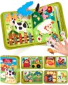 hahaland Busy Book for Toddlers 1-3 - Montessori Toys Busy Board for 1 Year Old Boy Gifts Girl Toys Educational Learning Quiet Activity Books Toddler Travel Toys for One Year Old Birthday Gift