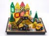 hahaland Mini Magnetic Tiles Travel Road Construction Toys Magnetic Building Blocks with Engineering Vehicles Trucks Case 2-in-1 Road-Themed Box Montessori Birthday for 3-6 Year Old Toddler