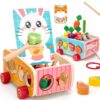 hahaland Montessori Toys for 1 Year Old Girl Gifts, Wooden Toddler Toys 1-3