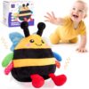 hahaland Tummy Time Bouncing Bee Toy for 6 Month, Musical Dancing Plush Bee Baby Toys 7 8 9 10 11 12 Month Old, Vibrating & Buzzing Bee Toy Gifts for 1 Year Old Boy & Girl