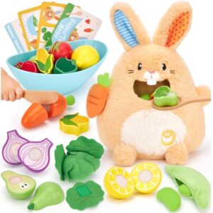 hahaland Wooden Play Food Sets for Kids Kitchen Pretend Food Toys