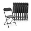 Hailnterior Plastic Folding Chairs, Lightweight Version (10, Black)