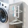 HAIMST Magnetic Hanger Organizer, Strong Magnetic Hanger Holder for Washing Machine Laundry Room Organization Space Saving Hangers Storage Rack Stacker, White