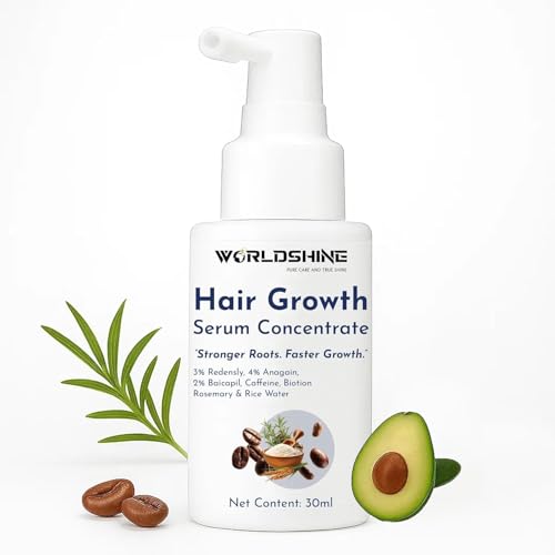 Hair Growth Serum Concentrate | 3% Redensyl + 4% Anagain + 2% Baicapil | Caffeine, Biotin, Rosemary & Rice Water | For Hair Fall Control, Faster Hair Growth & Stronger Roots | 30ml.