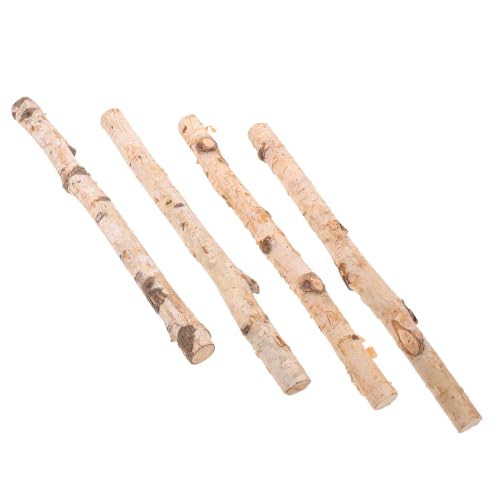 HAKIDZEL 4pcs Rustic Birch Wood Logs for Fireplace Decoration, 15.75 Inches Length and 1.18 Inches Diameter, Multipurpose Crafting Wood Sticks with Authentic Bark Textures, for Indoor