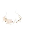 HAKIDZEL Handmade Bridal Headband Golden Leaves Elegant Beige Cloth Hair Accessory for Weddings Parties and Special Occasions Lightweight and Comfortable Headpiece for Women