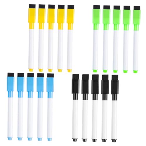 HAKIDZEL Markers Plastic Dry Erase Markers for Whiteboard and Plastic Sign 40pcs Erasable Whiteboard Pens with Brush Eraser Precise Lines and Wipeable Ink, for Classroom and Drawing Use