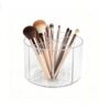 HALAGAS Acrylic Makeup Brush Holder, Clear Rotating Makeup Brush Holder Organizer, Make up Brush Stand with 4 Slots for Vanity Desk Countertop