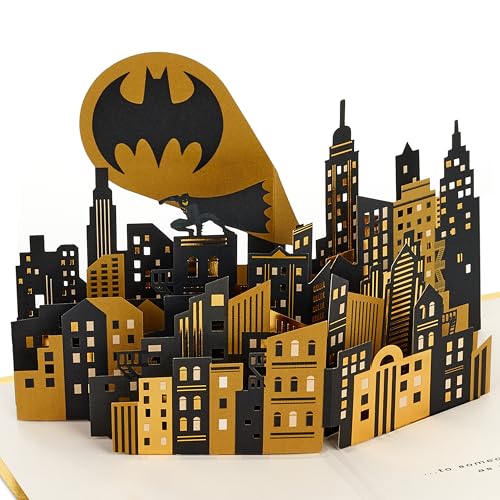 Hallmark Batman Father's Day Pop Up Card for Him (3D Bat-Signal, Epic Day) for Dad, Husband, Son, Brother, Batman Fan, Birthday