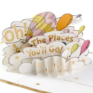 Hallmark Dr. Seuss Pop Up Graduation Card (Oh, the Places You'll Go!) for High School, Kindergarten, Middle School, College and College Graduates - Signature Paper Wonder