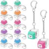 Halloscume 10 Pcs Silent Keyboard Fidget Clicker Toy Keychain Bulk, Student Teacher Composition Book Stress Relief Clickers Gifts for School Office Party Favors Classroom Prizes (Deep Series)