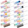 Halloscume 24 Pcs Clicky and Silent Keyboard Fidget Toy, 4-in-1 Clicker Keychain Back to School Gift Fidget Mechanical Button Clicker Stress Relief Gift for First Day of School Office Home