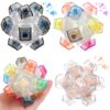 Halloscume 3 Pcs Adult Keyboard Fidget Clicker Toy, Clicky, Creamy & Silent Keyboard Fidget Keychain Cube Mechanical Key Button Clicker Stress Relief Gift for Office Home Pass Time
